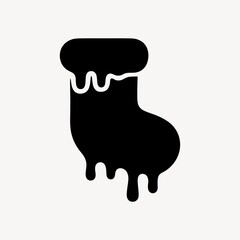 Dripping sock silhouette illustration.