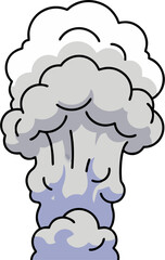 Cartoon Volcanic Smoke Column Vector – Clean Outline, Easy Trace, Isolated Clipart