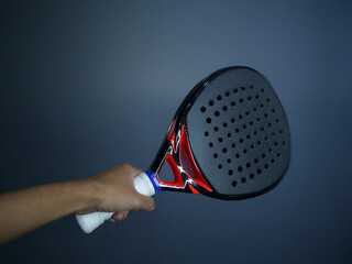 Hand Holding Padel Racket Action Grip Sports Photography