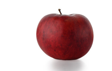 Fresh Red Ripe Apple on Clean White Background