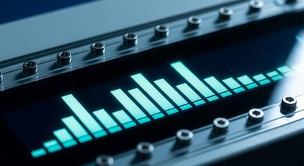 Digital Audio Spectrum Analyzer Displaying Vibrant Graphics and Visual Soundwave Signals