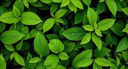 Vibrant emerald leaves thrive in a lush botanical garden, symbolizing natural growth and refreshing vitality and health