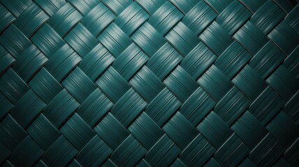 Fototapeta premium Closeup of a woven texture in teal color, creating an interesting pattern