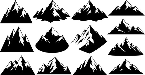 Majestic Mountain Silhouette Vector Collection

High Peak Black Mountain Outline Set

Adventure Landscape Mountain Silhouette Bundle