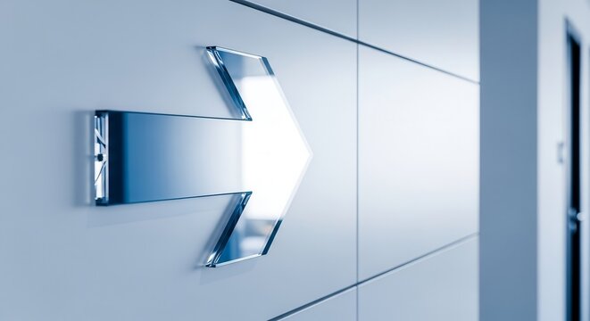 Directional Arrow Sign: Modern Indicative Graphic For Wayfinding, Suggestive Design