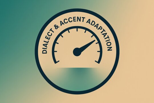 Dialect and Accent Adaptation Gauge Measuring Linguistic Flexibility and Communication Nuance Captured with Simplistic Aesthetic captured with clarity
