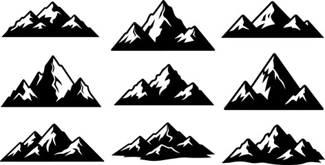 Majestic Mountain Silhouette Vector Collection

High Peak Black Mountain Outline Set

Adventure Landscape Mountain Silhouette Bundle