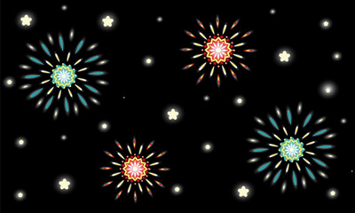 Graphic elements, glitter, sparkles, fireworks, stars, glow, holiday, festival, New Year, fireworks