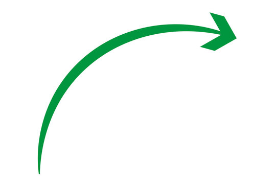 green curved arrow pointing upward right png