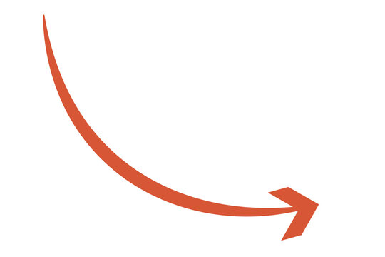 red curved arrow pointing down side