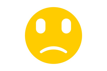 sad yellow emoji face icon for apps and websites