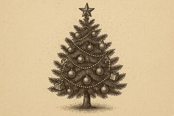 Vintage Christmas tree background