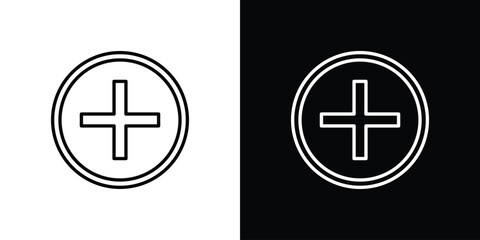 Obraz premium Add icons symbols. Collection of simple black icons
