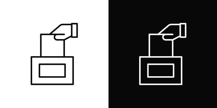 Ballot icons symbols. Collection of simple black icons