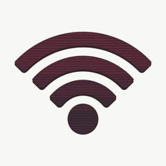 Simple WiFi symbol on beige background for digital convenience, showing clear wireless connection. WiFi symbol indicates seamless connectivity, representing technology for modern communication.
