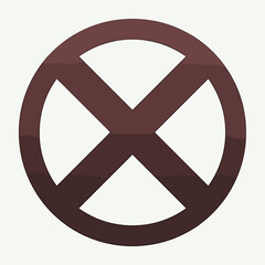 Prohibition sign on white, showing crossed lines inside circle. This no entry sign conveys forbidding with its geometric, minimalist design. Modern prohibition sign concept for safety communication.