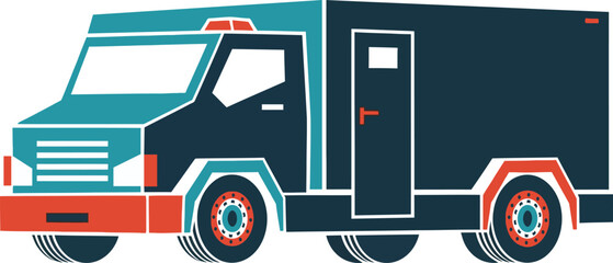 Armored truck vector illustration isolated on white background