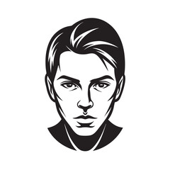 Minimalist Face Outline In Clean Smooth Silhouette