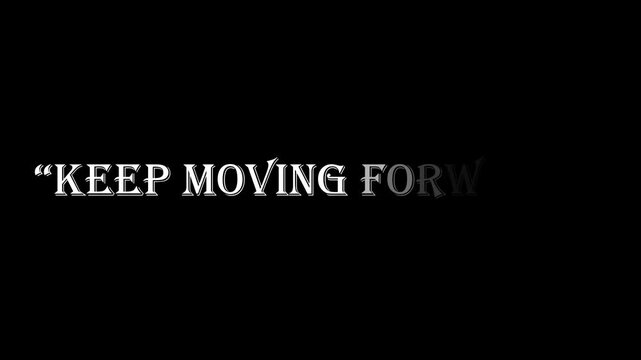 "Generate an uplifting and dynamic image that visually represents the phrase 'KEEP MOVING FORWARD.' The design should use a path or upward trajectory, subtle glowing effects, warm and cool contrasting