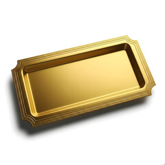 Antique golden picture frame border isolated on a white background for wall art and portrait photography design