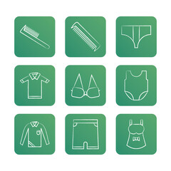 Fashion icon set collection. Vector icon illustration
