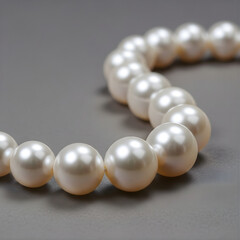 Luxury fashion white pearl necklace jewelry on black and white background