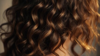 Curly hair with highlights and natural texture