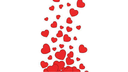Falling red hearts illustration, perfect for Valentine's Day and expressions of love