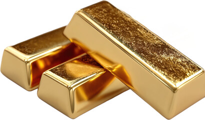 Three shiny gold bars representing precious metal investment and wealth