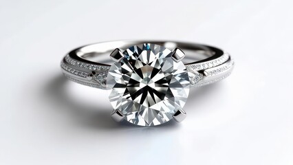 Diamond ring with sparkling gemstone