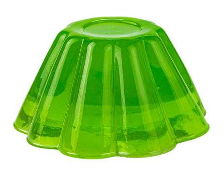 Green gelatin dessert isolated on transparent background, sweet treat for parties and celebrations PNG