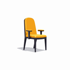 Fototapeta premium Modern yellow chair in sleek design on white background 
