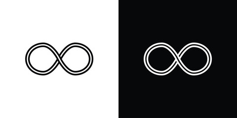 Infinity icons symbols. Collection of simple black icons
