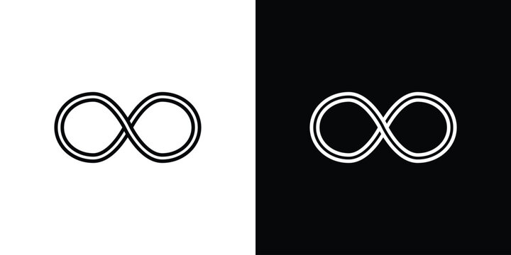 Infinity icons symbols. Collection of simple black icons