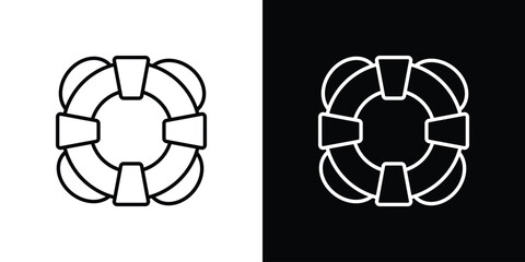 Obraz premium Life buoy icons symbols. Collection of simple black icons