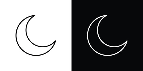 Moon icons symbols. Collection of simple black icons © Franklin