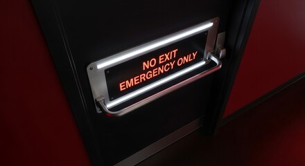Naklejka premium Emergency Exit Door With Illuminated Signage For Safety And Protection Requirements