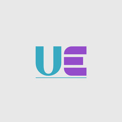 A contemporary logo design that features a combination of blue and purple colors, showcasing letters U and E in a balanced and visually appealing pattern.