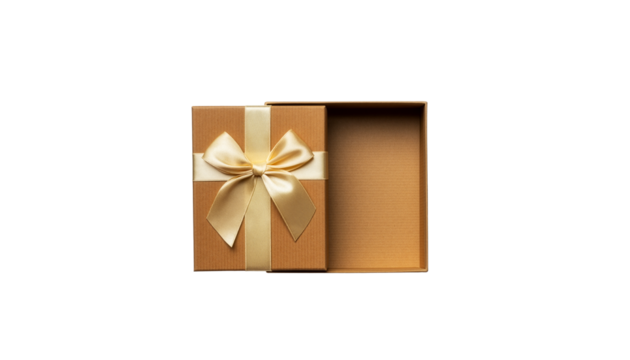 golden gift box isolated on transparent and white background. Holiday decoration. Black friday sale collection.