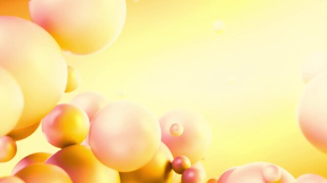 Stunning abstract spheres in dynamic motion, a golden glow creates an elegant, modern feel ideal for backgrounds and visual effects, adding vibrant energy and captivating depth