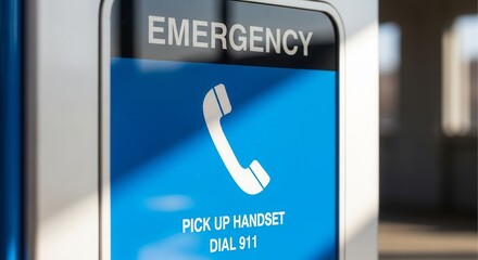 Emergency Telephone: A Detailed Shot of A Call Box Ready for Summoning Urgent Help
