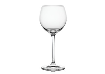 Isolated red wine glass silhouette, elegant stemware with circular bowl for beverage tasting