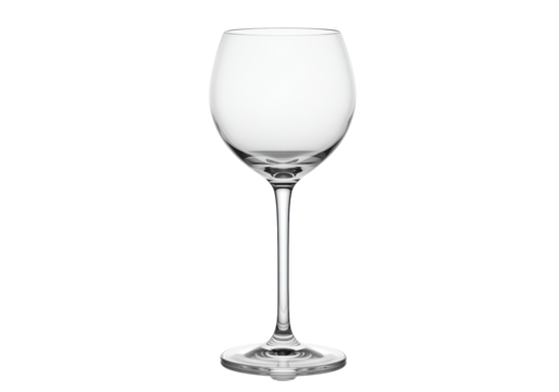 Isolated red wine glass silhouette, elegant stemware with circular bowl for beverage tasting