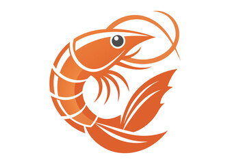 colourful shrimp logo creative icon on white background	