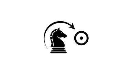 Strategic chess knight moves forward towards goal, symbolizing planning and victory.