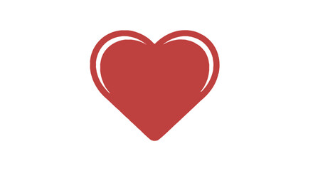 Simple red heart symbol on a clean white background, representing love and affection.