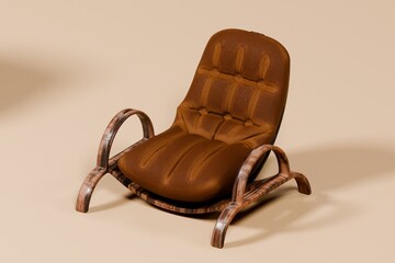 brown leather armchair