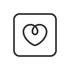 Romance, Wedding Heart line icon &ndash; elegant heart outline with wedding ring or floral detail for love, marriage, romantic celebration UI