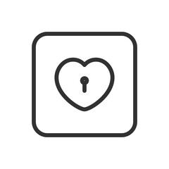 Romance, Wedding Heart line icon &ndash; seamless heart outline with subtle wedding ring or ribbon detail for love, marriage, romantic UI