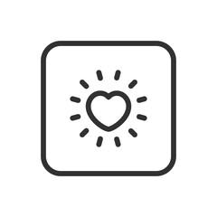 Romance, Wedding Heart Sun line icon &ndash; sun with heart outline for love, happiness, romantic warmth, wedding celebration UI